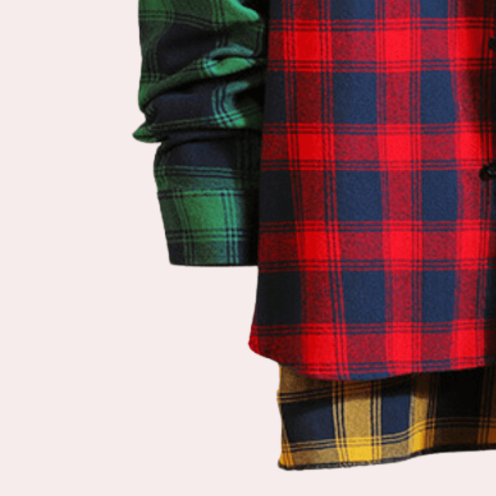 Men's Checkered Shirt Colorful Cotton