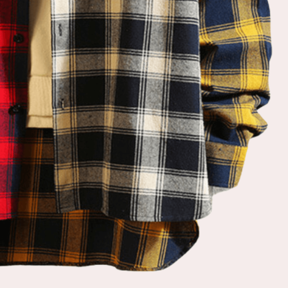 Men's Checkered Shirt Colorful Cotton