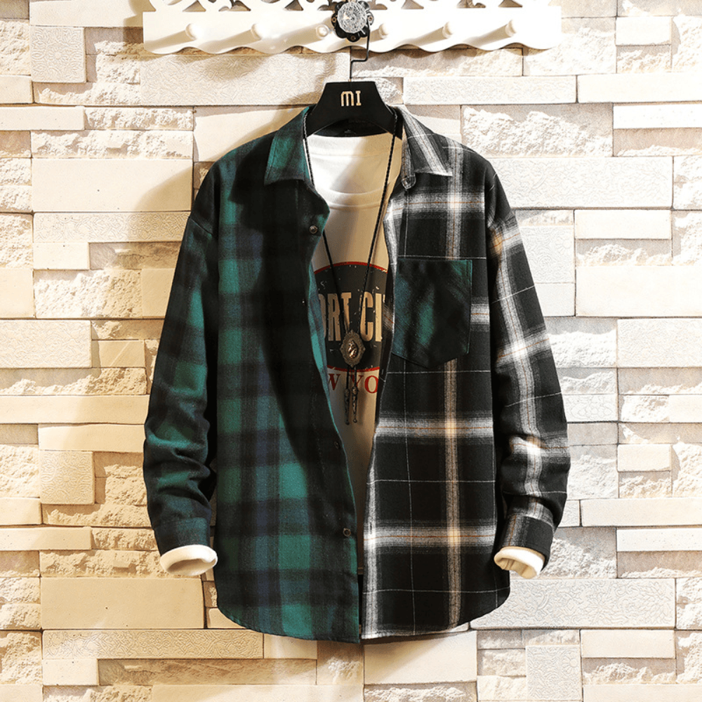 Men's Checkered Shirt Colorful Cotton