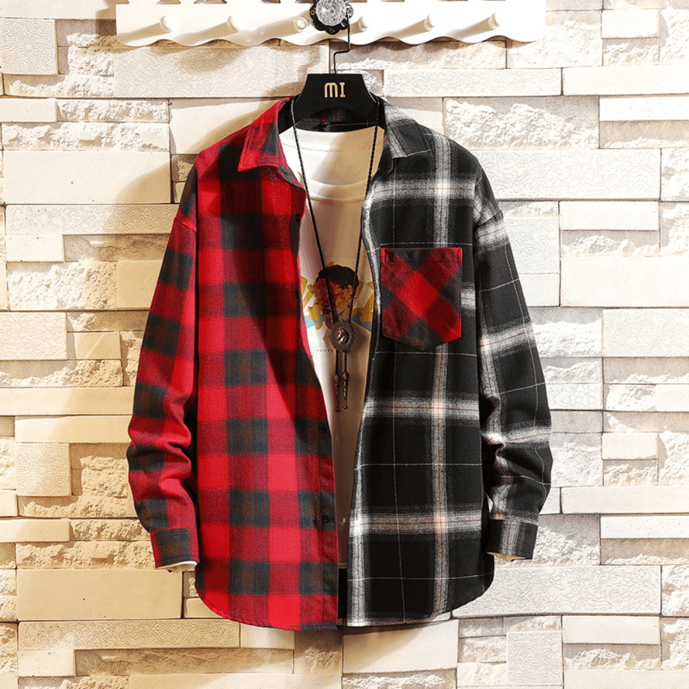 Men's Checkered Shirt Colorful Cotton