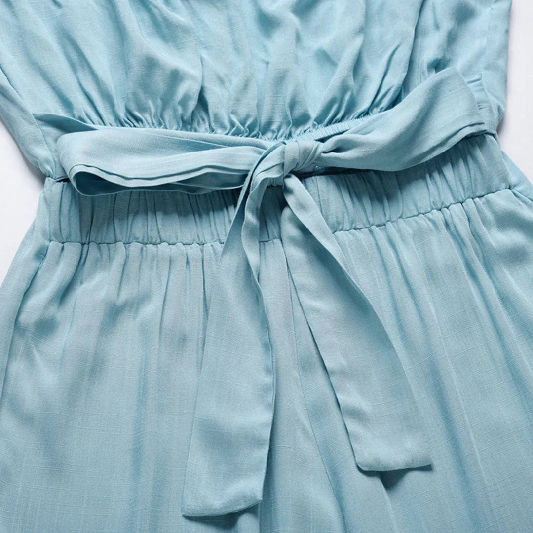 Women's Strapless Jumpsuit with Elastic Waist