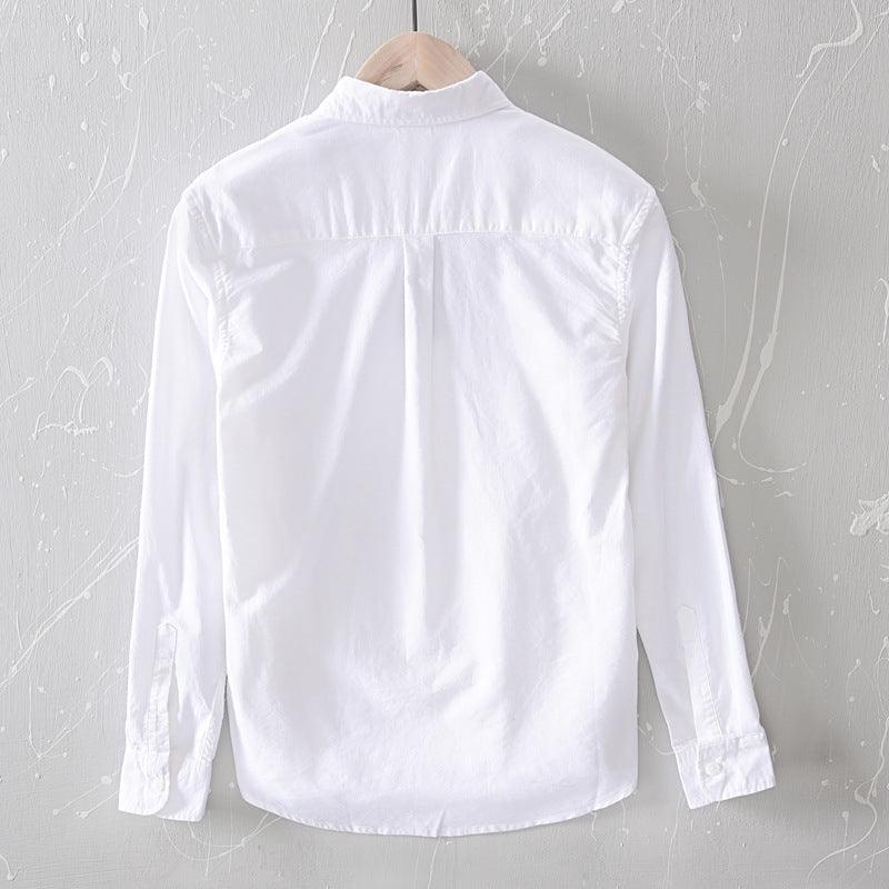 Men's Cotton Button-Up Shirt Relaxed Fit Long Sleeve