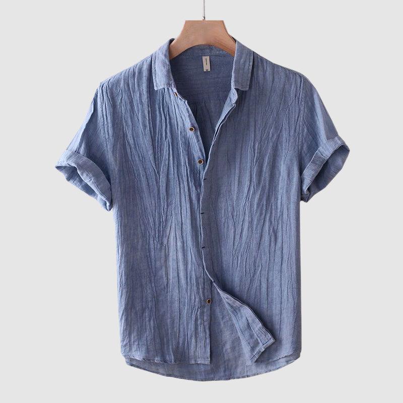 Men's Short Sleeve Slap Collar Shirt