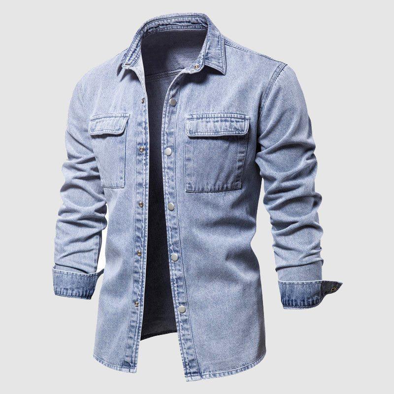 Men's Denim Shirt with Chest Pockets