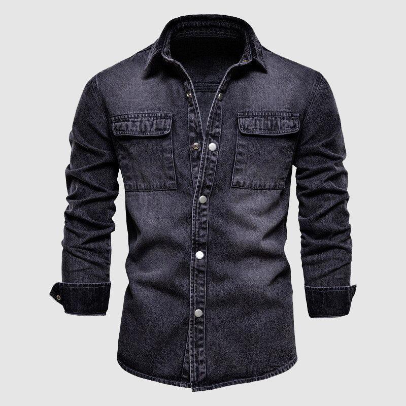 Men's Denim Shirt with Chest Pockets
