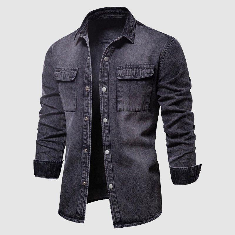 Men's Denim Shirt with Chest Pockets