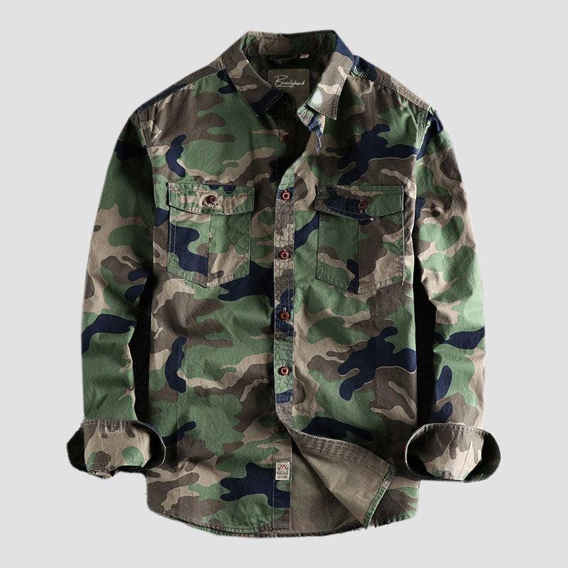 Men's Camouflage Shirt with Dual Pockets