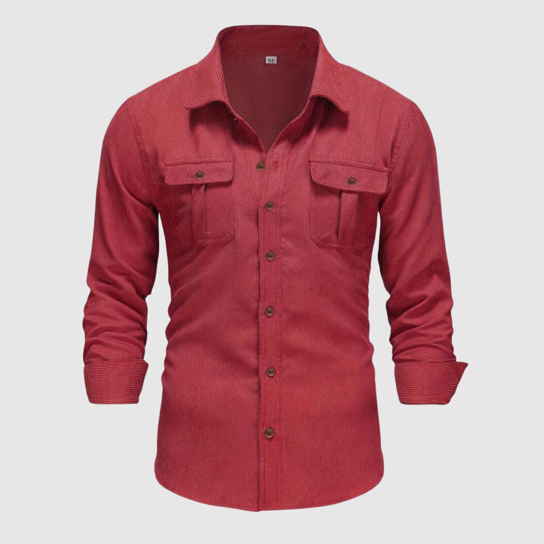 Men's Work Shirt with Epaulettes and Buckle Detail