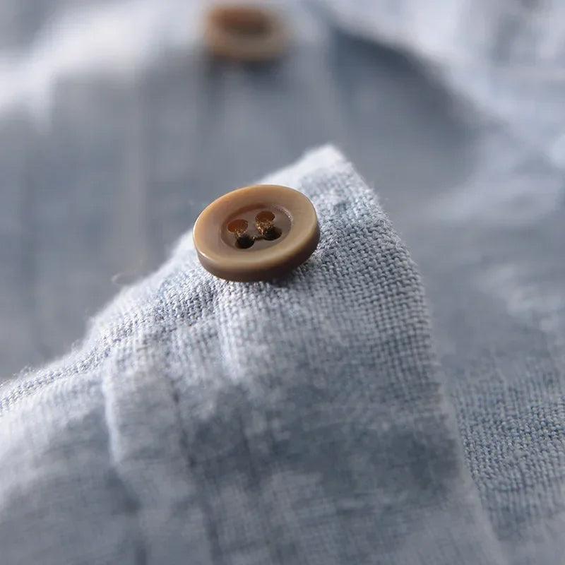 Men’s Short Sleeve Linen Shirt - Lightweight Breathable Fabric