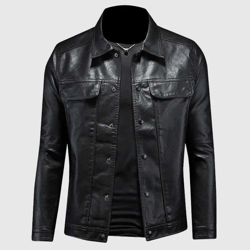 Men's Leather Biker Jacket