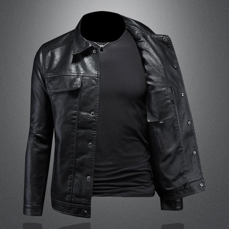 Men's Leather Biker Jacket