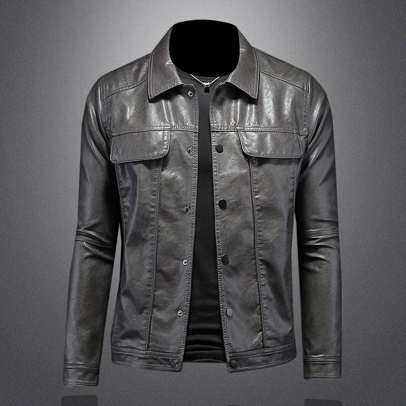 Men's Leather Biker Jacket