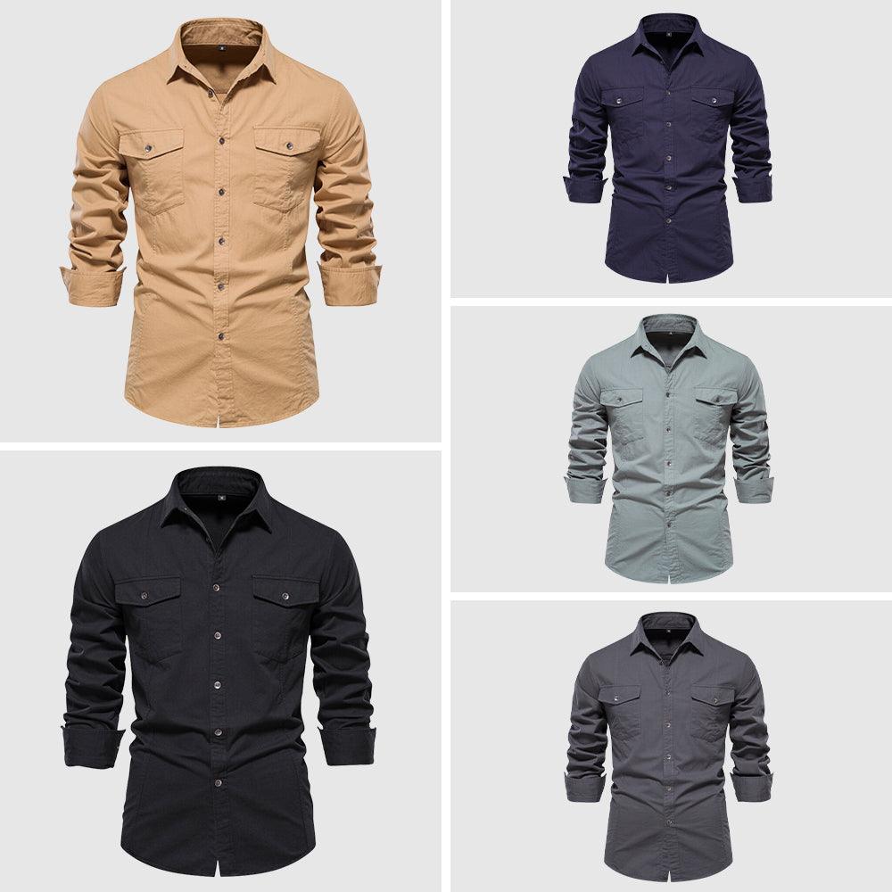 Men's Casual Shirt Long Sleeve Slim Fit