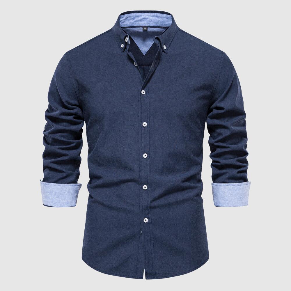 Men's Long Sleeve Casual Oxford Shirt