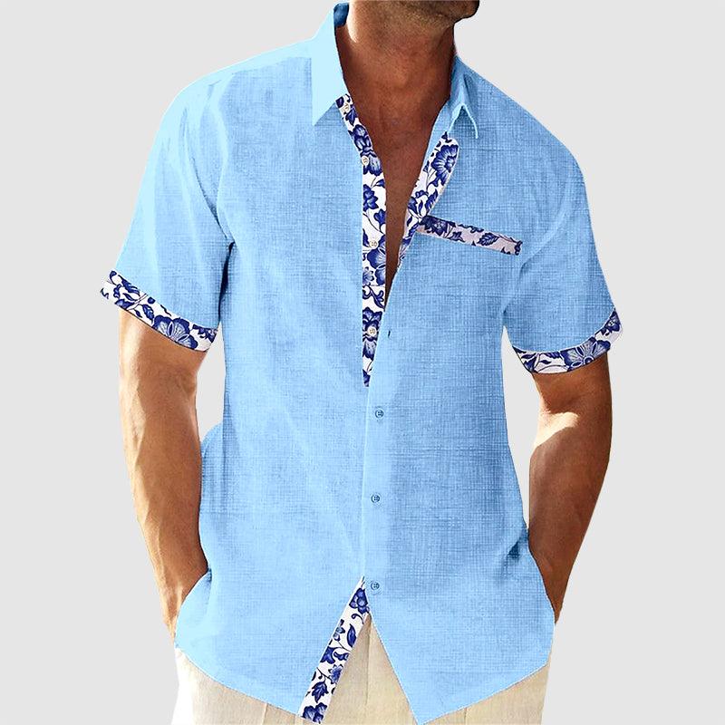 Men's Casual Short-Sleeve Shirt Cotton