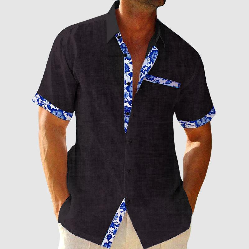 Men's Casual Short-Sleeve Shirt Cotton