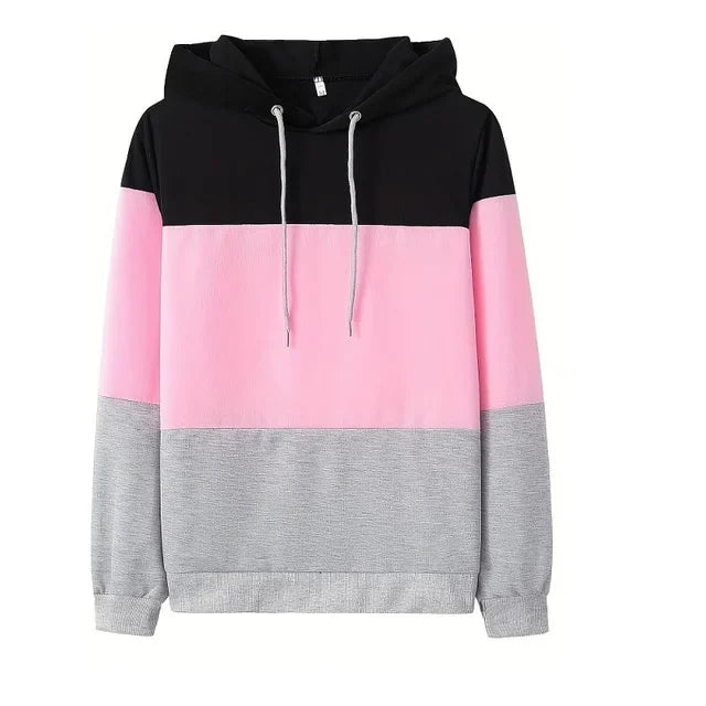 Women's Color Block Sweatshirt Long Sleeve Relaxed Fit