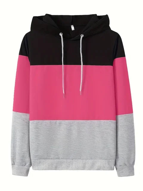 Women's Color Block Sweatshirt Long Sleeve Relaxed Fit
