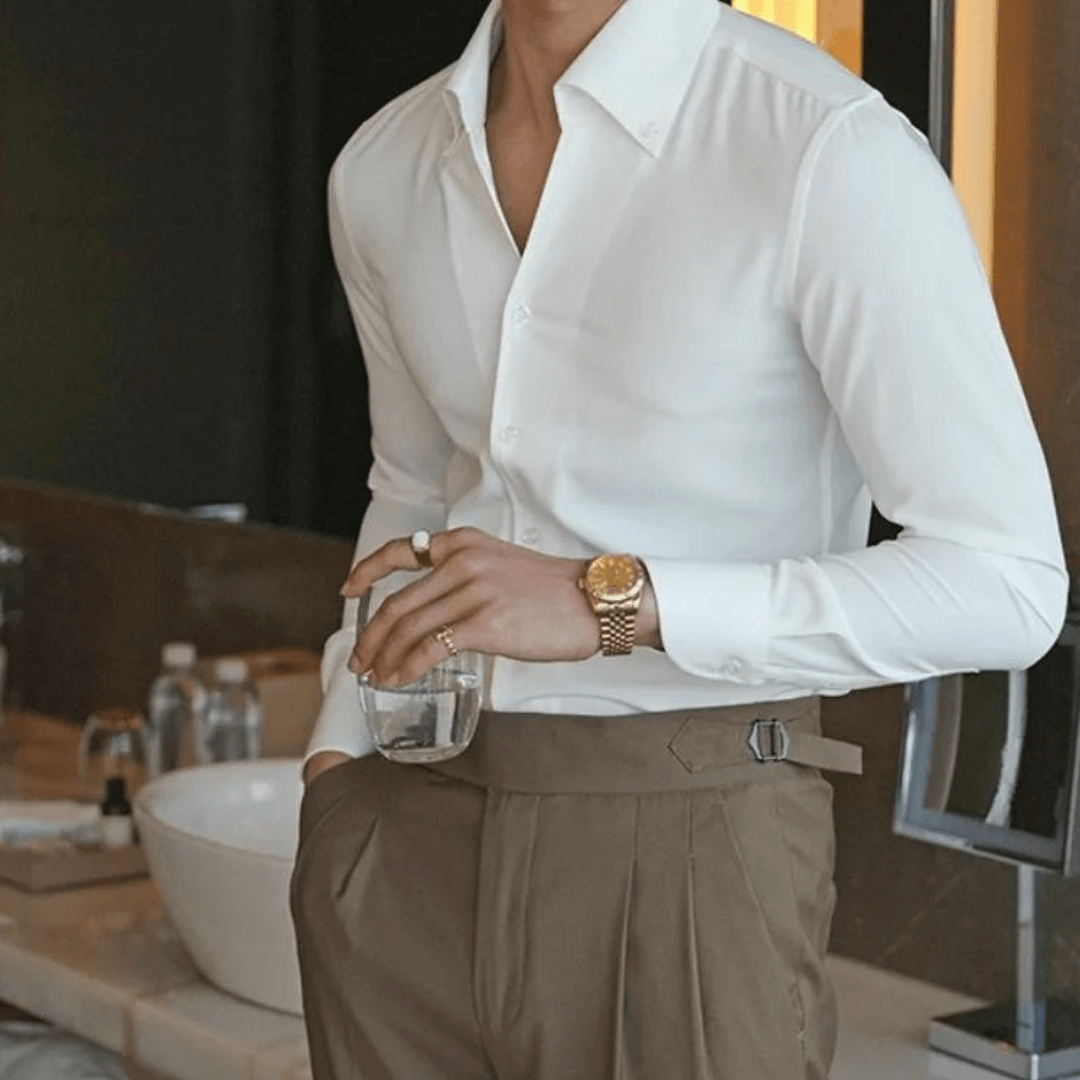 Men’s Slim Fit Cotton Button-Up Shirt