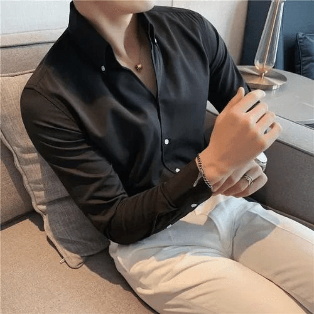 Men’s Slim Fit Cotton Button-Up Shirt