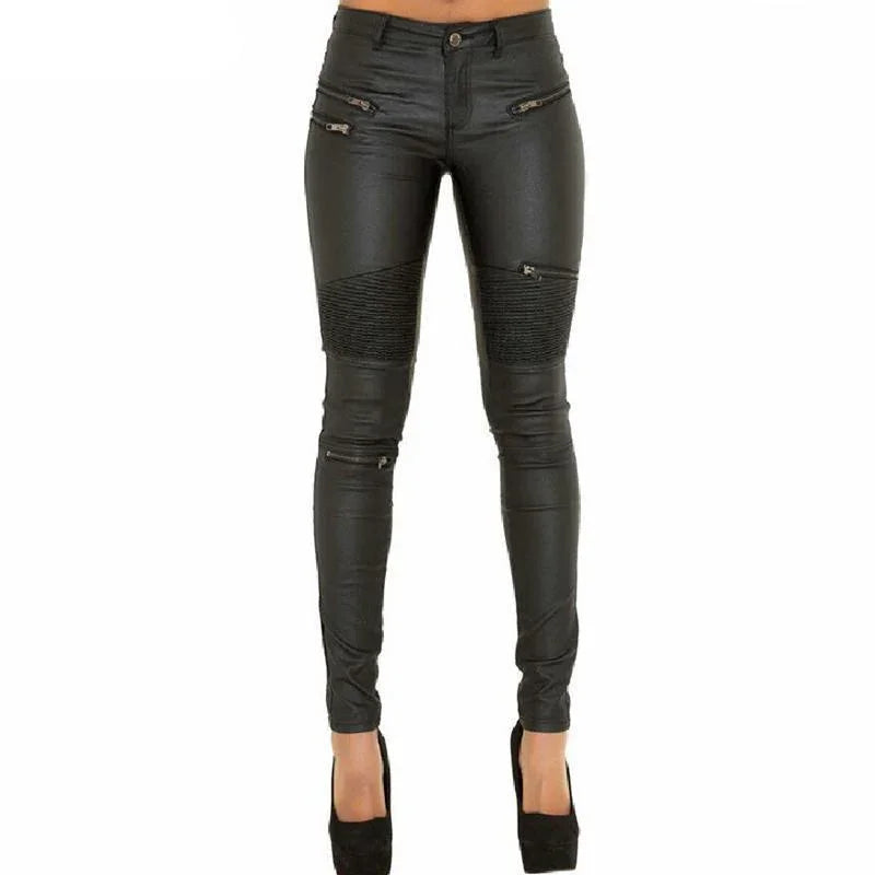Women's Skinny Jeans Faux Leather