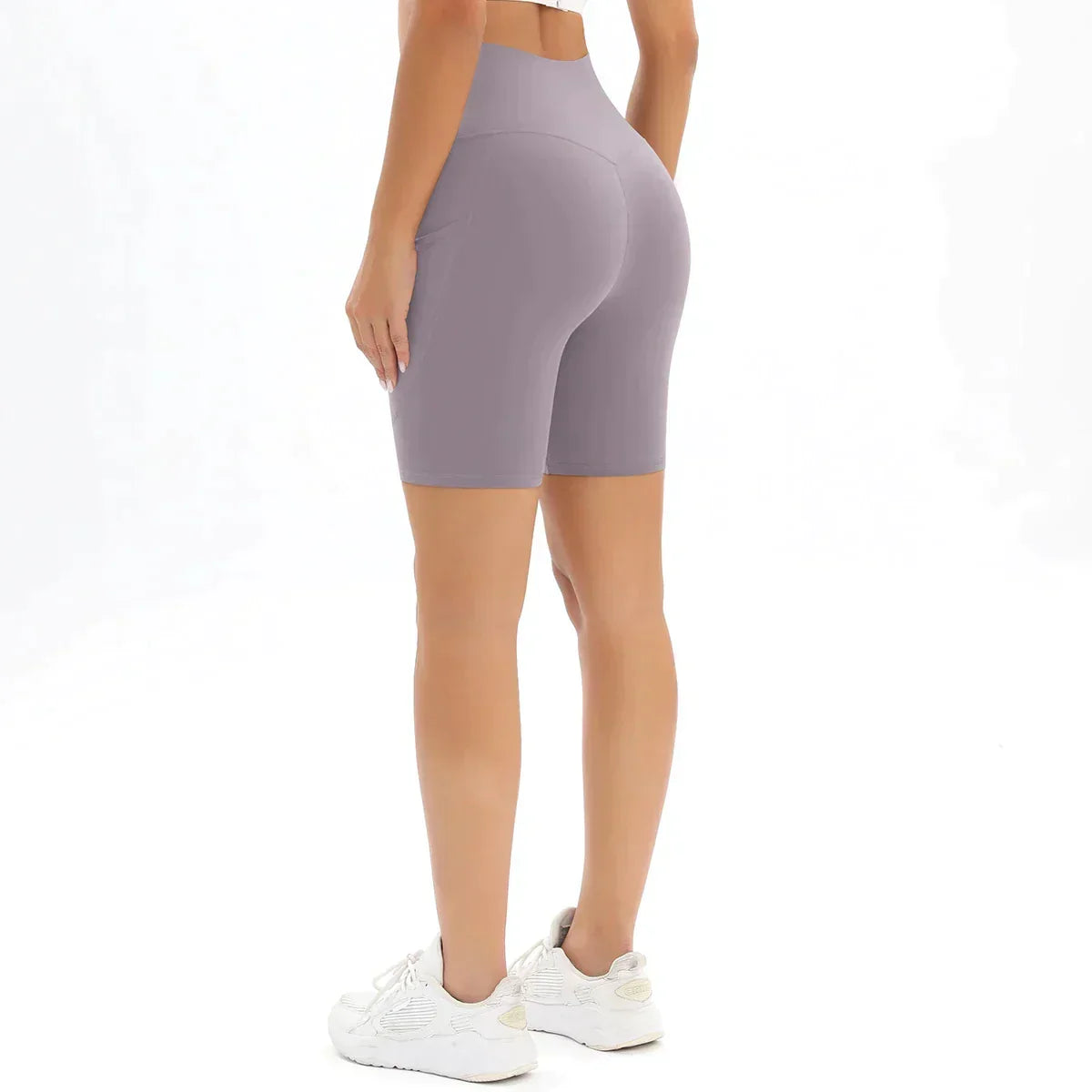 Women's High Waist Fitness Shorts with Pocket