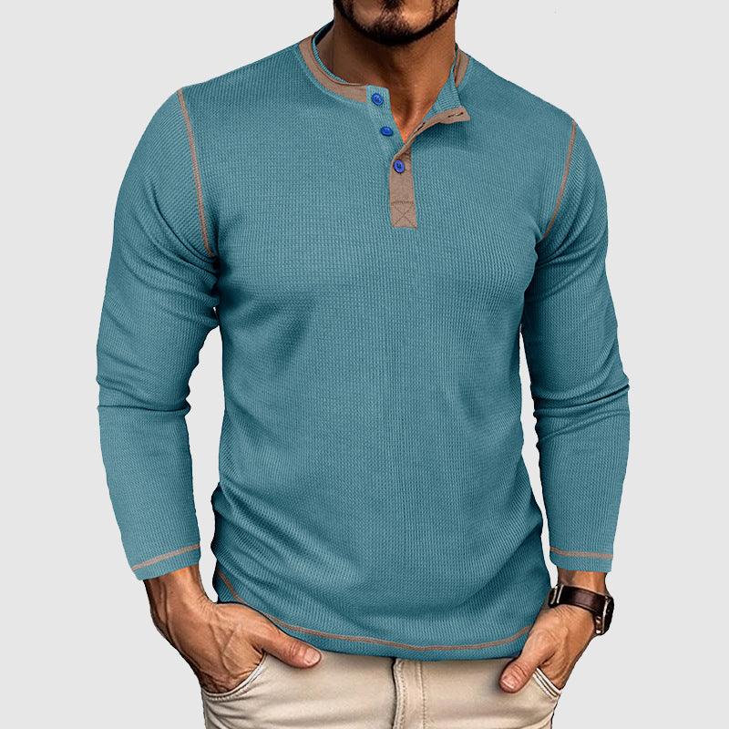Men's Long Sleeve Waffle T-Shirt Vintage Style