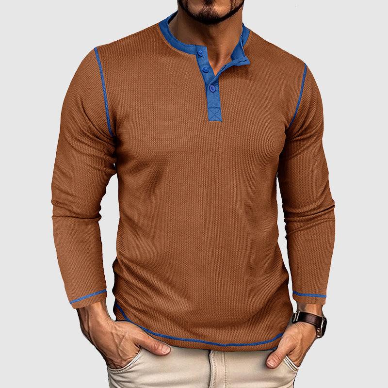 Men's Long Sleeve Waffle T-Shirt Vintage Style