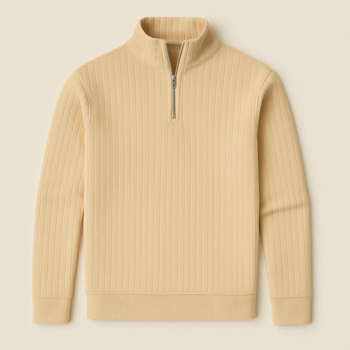 Men's Half Zip Ribbed Jumper