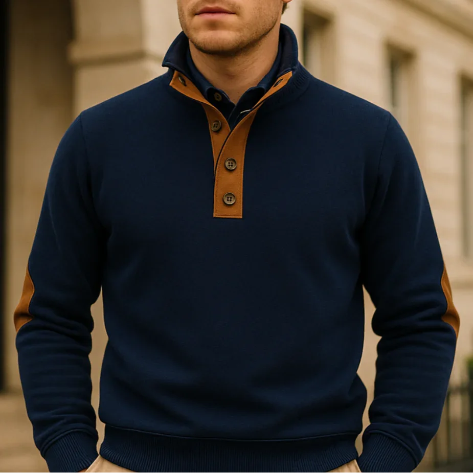 Men's Quarter Zip Jumper Cotton Blend