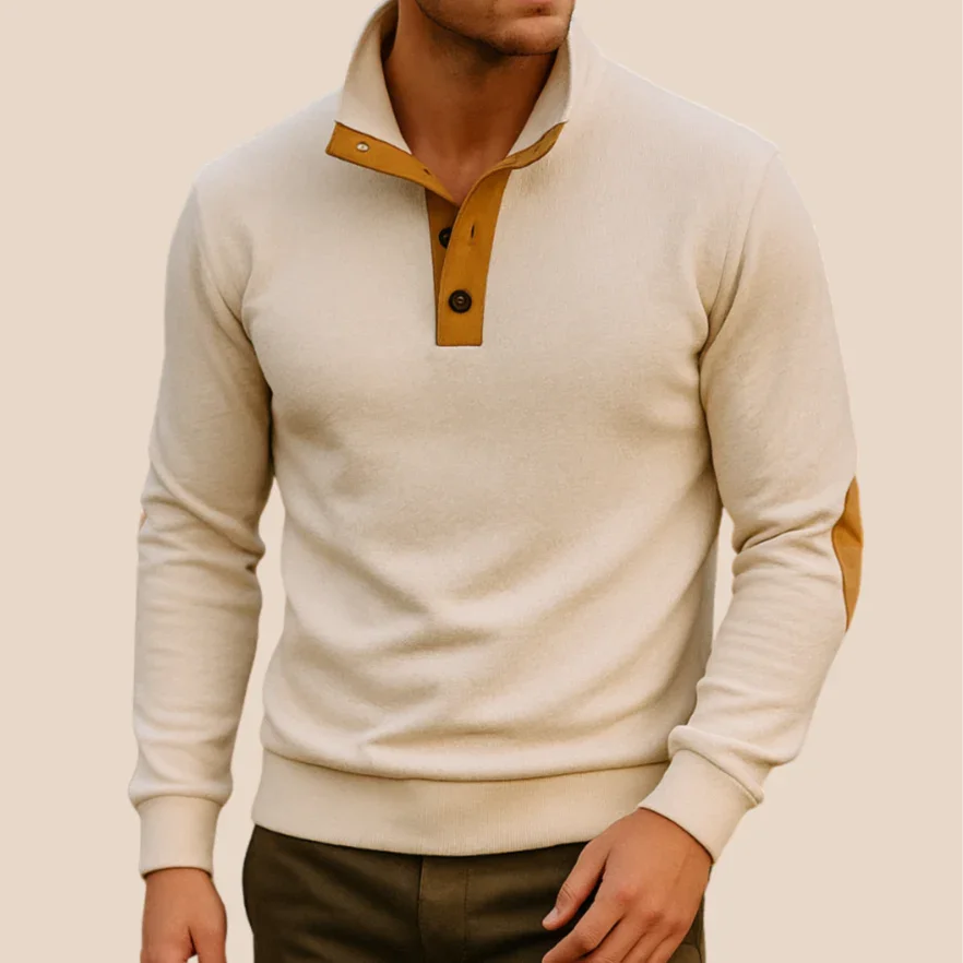Men's Quarter Zip Jumper Cotton Blend