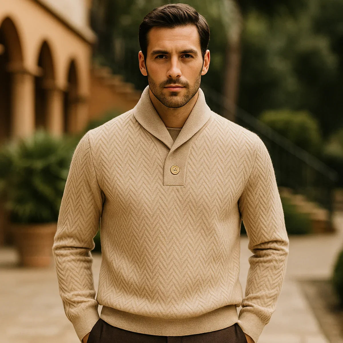Men's V-Neck Jumper Cashmere