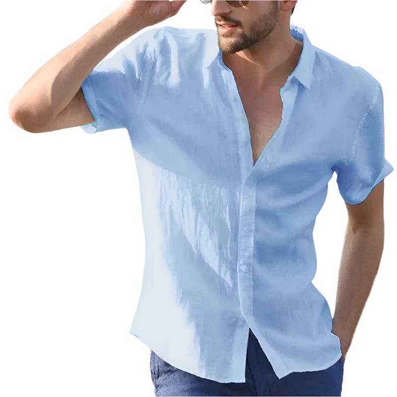 Sunset Lane Button-Down | Men’s Casual Lapel Short Sleeve Shirt - northernnomad