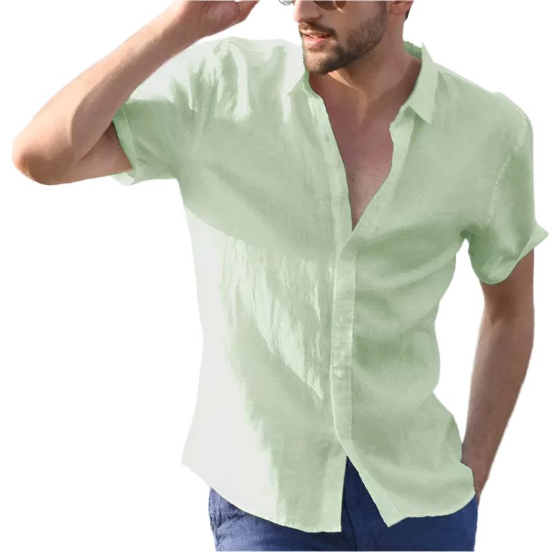 Sunset Lane Button-Down | Men’s Casual Lapel Short Sleeve Shirt - northernnomad