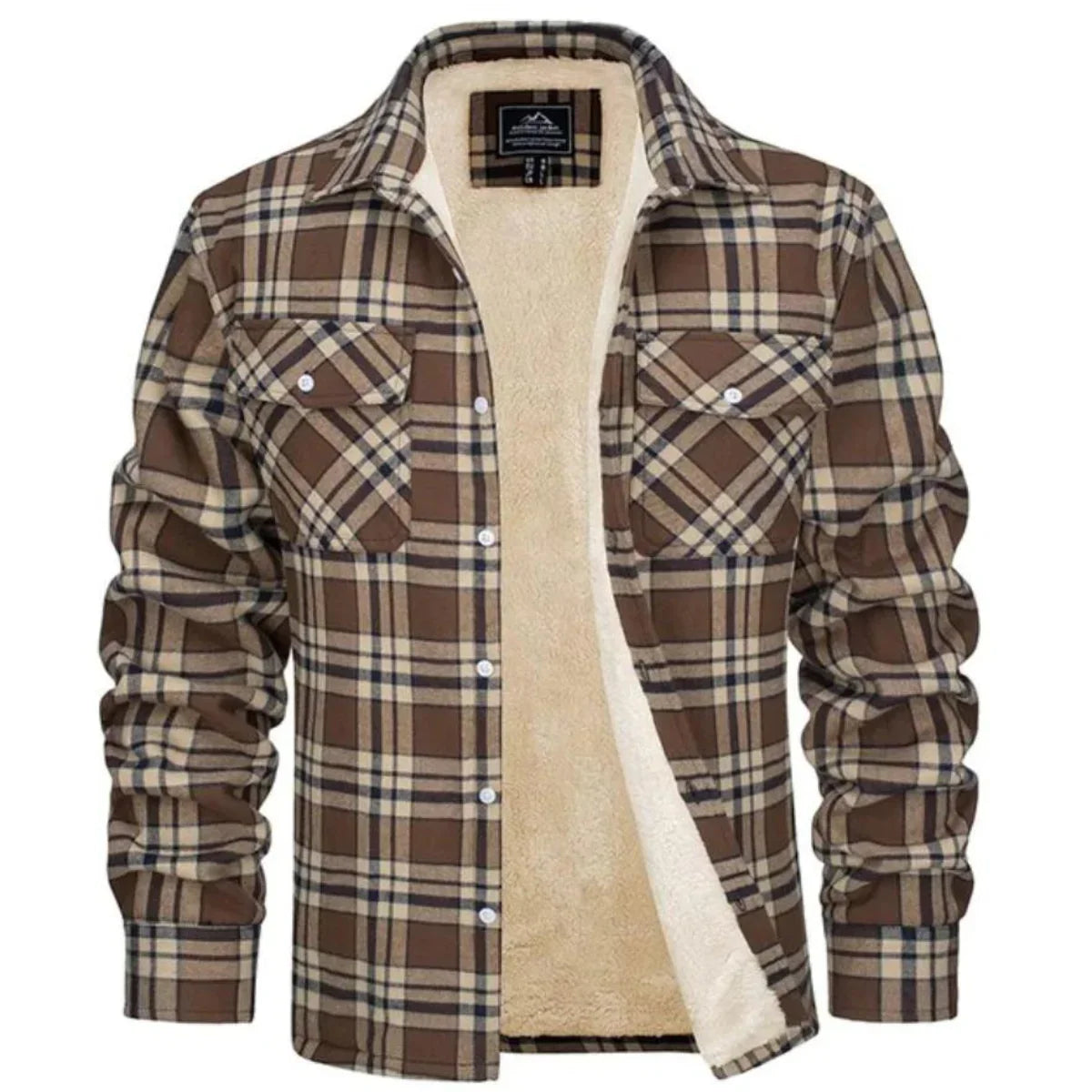 Men's Fleece Lined Checkered Jacket