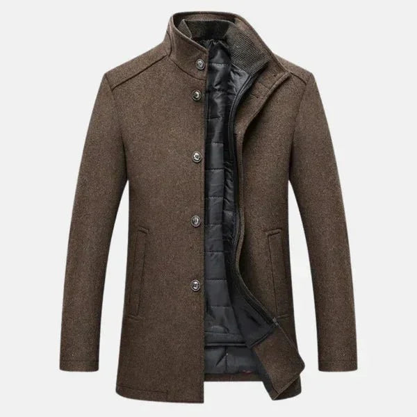 Men's Elegant High Neck Layered Coat