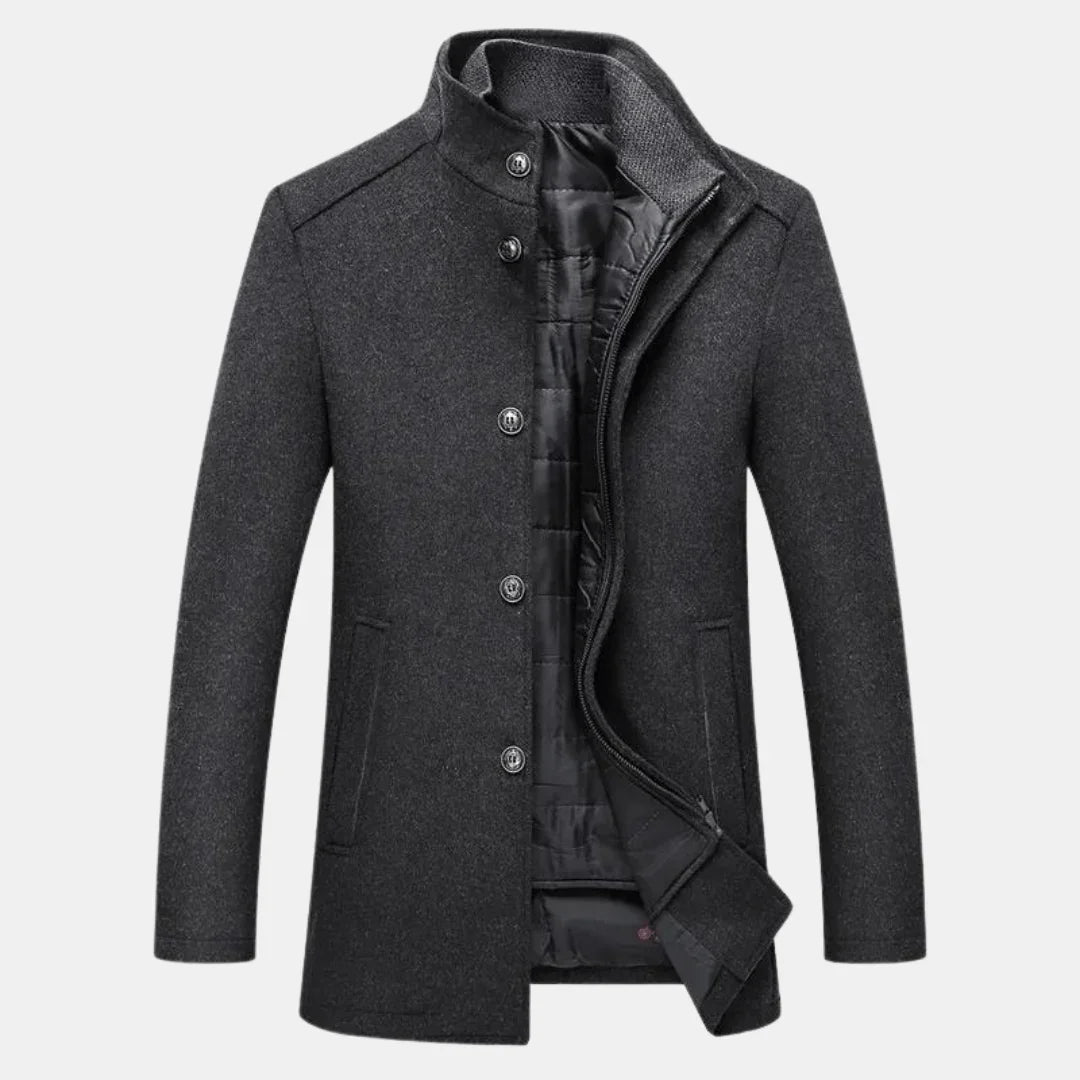 Men's Elegant High Neck Layered Coat
