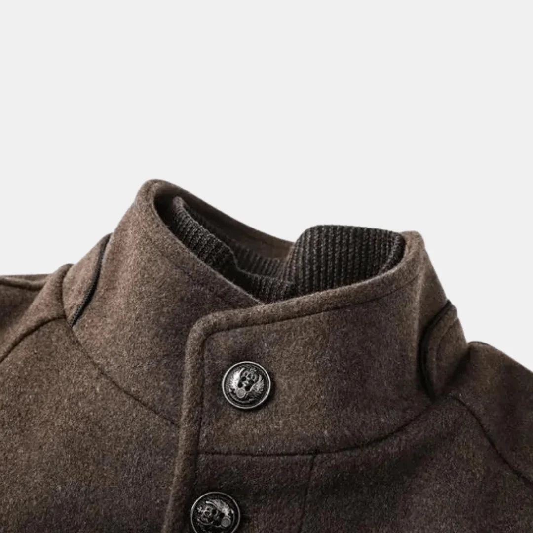 Men's Elegant High Neck Layered Coat