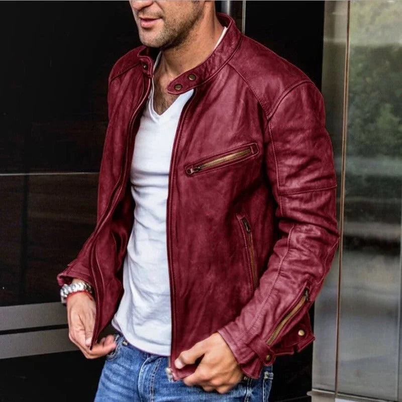 Men's Weatherproof Leather Jacket Genuine Black Leather