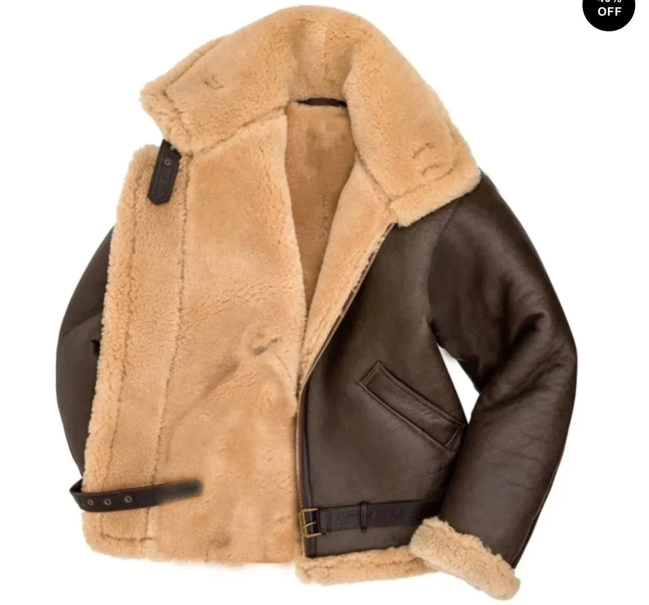 Men's Sheepskin Pilot Jacket RAF Style Collar