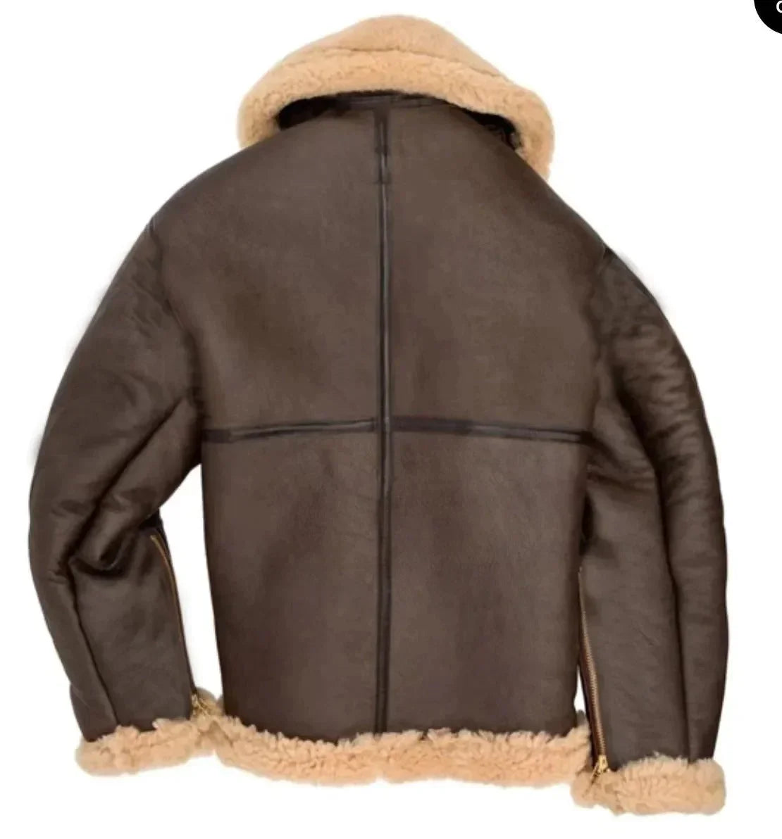 Men's Sheepskin Pilot Jacket RAF Style Collar
