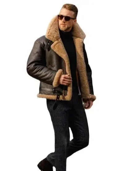 Men's Sheepskin Pilot Jacket RAF Style Collar