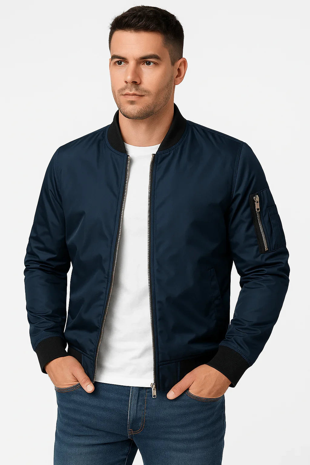 Men's Lightweight Bomber Jacket Polyester Classic Cut