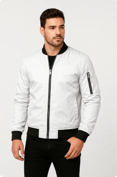 Men's Lightweight Bomber Jacket Polyester Classic Cut