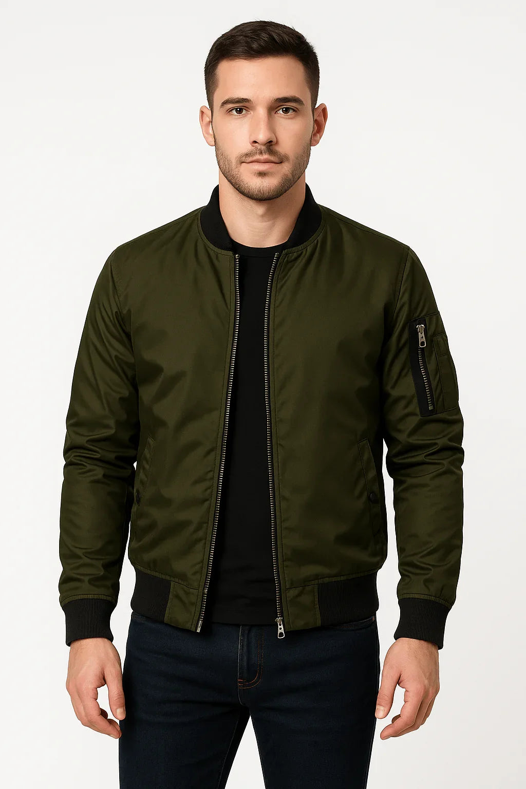 Men's Lightweight Bomber Jacket Polyester Classic Cut