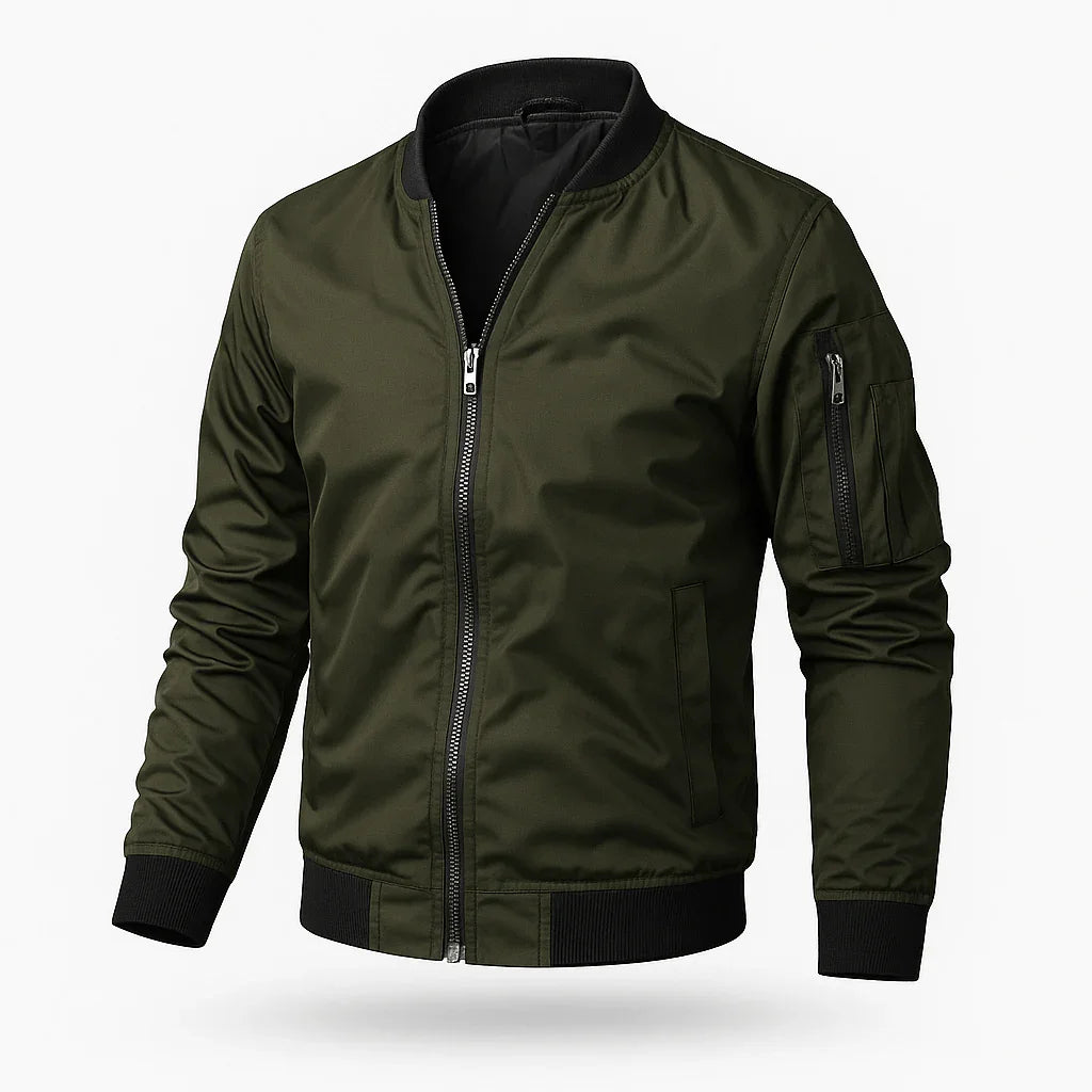 Men's Lightweight Bomber Jacket Polyester Classic Cut