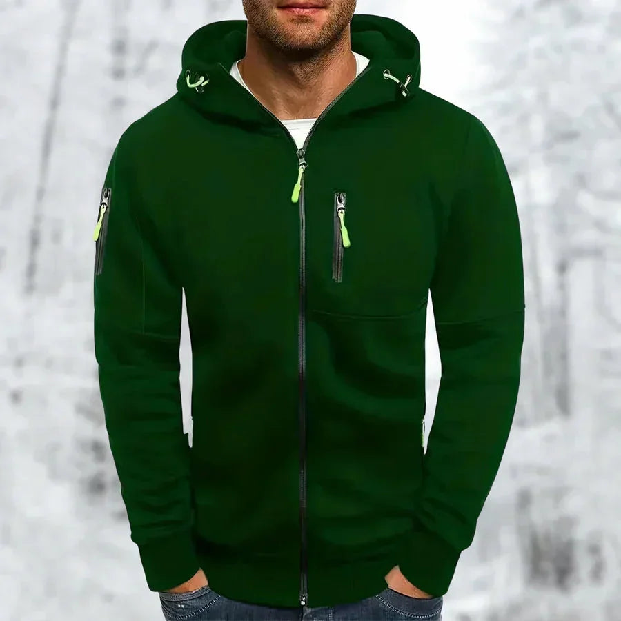 Men's Hooded Jacket High-Quality Fabric with Zipper