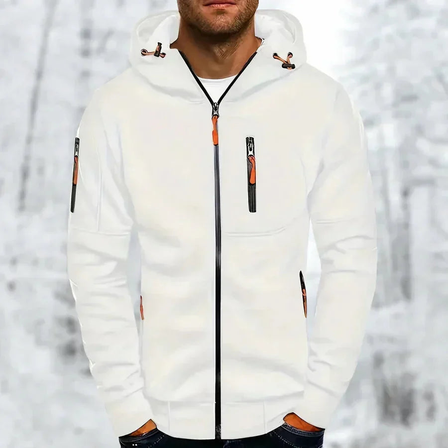 Men's Hooded Jacket High-Quality Fabric with Zipper