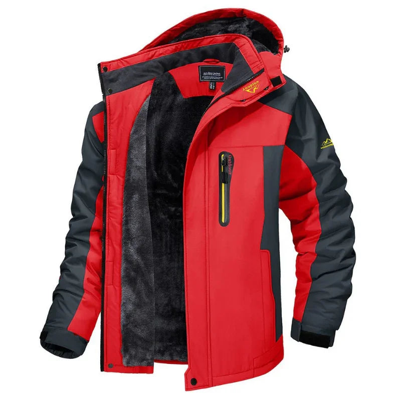 Men's Waterproof Winter Jacket with Adjustable Hood