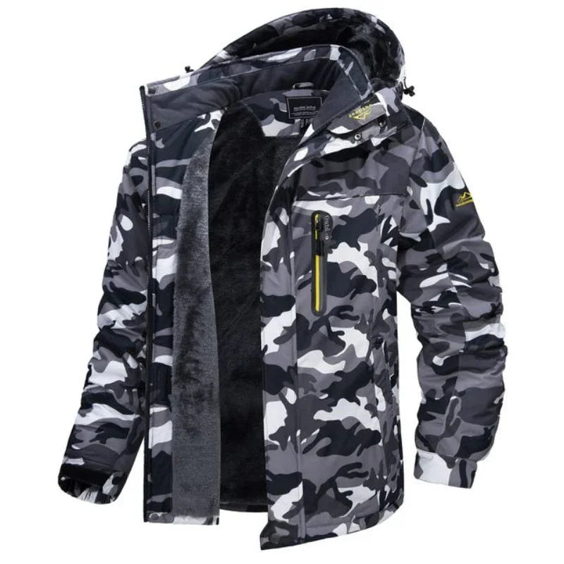 Men's Waterproof Winter Jacket with Adjustable Hood